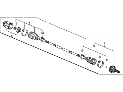 Honda 42311-S9V-A50 Driveshaft Assembly, Driver Side