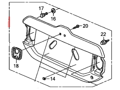 Honda Pilot License Plate - 74890-S9V-A20ZM