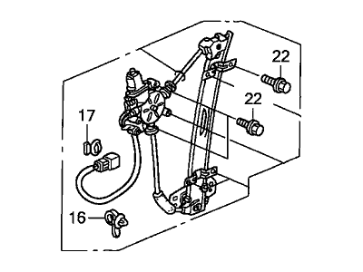 Honda 72710-S9V-A02 Regulator Assembly, Right Rear Door Power