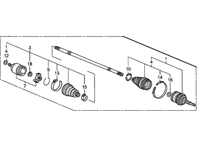 Honda 44306-S9V-A71 Driveshaft Assembly, Driver Side