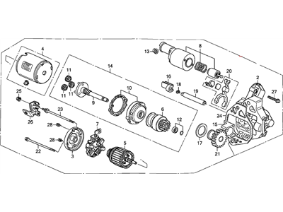 Honda 06312-RJE-505RM Starter, Core Id (M000T15571R) (Reman) (Mitsubishi)