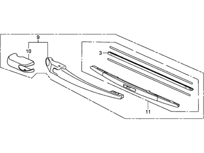 Honda 76740-S9V-A01 Arm & Blade, Rear Windshield Wiper (350Mm)