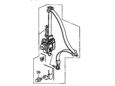 Honda 04814-S9V-L01ZC Tongue Set, Right Front Seat Belt (Outer) (Saddle)