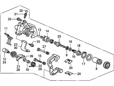 Honda 43019-SNA-A10 Caliper Sub-Assembly, Left Rear