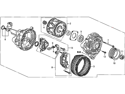 Honda 06311-RNA-505RM Alternator (Reman) Core Id A002Tc1391R (Mitsubishi)