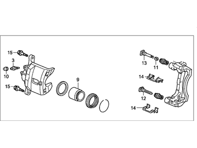 Honda 45018-SNE-A10 Caliper Sub-Assembly, Right Front