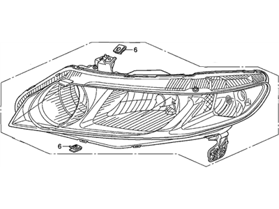 Honda 33101-SNC-A01 Headlight Unit, Passenger Side