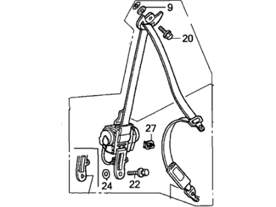 Honda 04814-SNA-A01ZH Tongue Set, Right Front Seat Belt (Outer) (Sienna Beige)