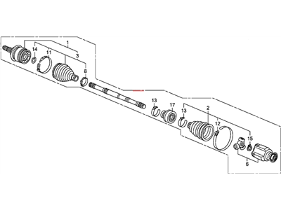 Honda 44305-SVB-A03 Driveshaft Assembly, Passenger Side