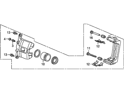 Honda 45019-SVB-A01 Caliper Sub-Assembly, Driver Side