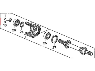 Honda 44500-SVB-A00 Shaft Assembly, Half