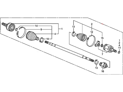 Honda 44305-SNE-A01 Driveshaft Assembly, Passenger Side