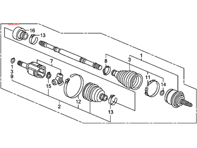 Honda 44306-SVB-A02 Driveshaft Assembly, Driver Side