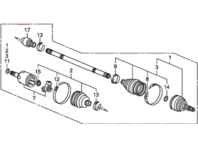 Honda 44306-SNE-A21 Driveshaft Assembly, Driver Side