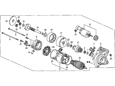 Honda 06312-RNA-506RM Starter, Core Id (428000-5280) (9742809-528) (Reman) (Denso)