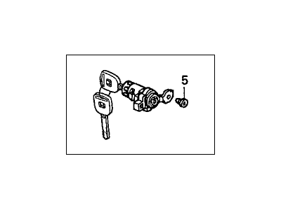 Honda 72145-S9A-003 Cylinder, Passenger Side Door