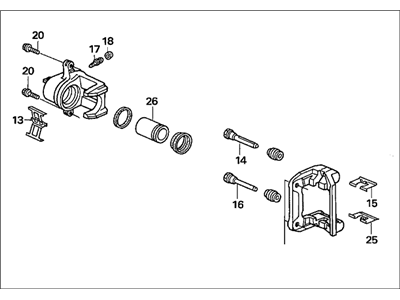 Honda 43019-S9A-E00RM Caliper Sub-Assembly, Left Rear (Reman)