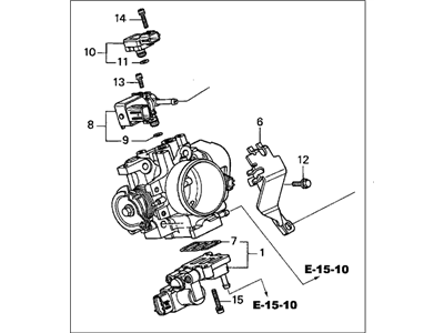 2002 Honda CR-V Throttle Body - 06160-PPA-A12