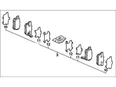 Honda 43022-S9A-A00 Pad Set, Rear