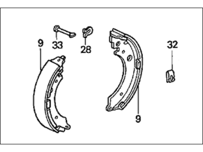 1994 Honda Civic Parking Brake Shoe - 43053-SR3-A00