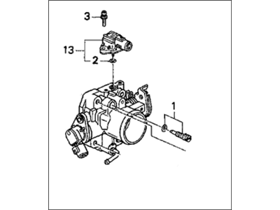 1997 Honda Del Sol Throttle Body - 16400-P30-A01