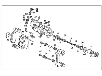 Honda 43019-S04-003 Caliper Sub-Assembly, Left Rear