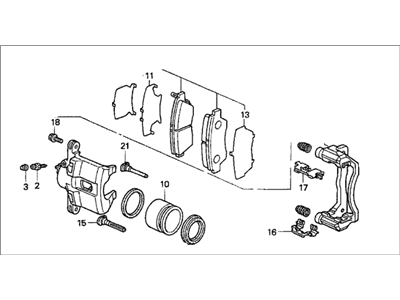 1994 Honda Del Sol Brake Caliper - 45230-SR3-V02