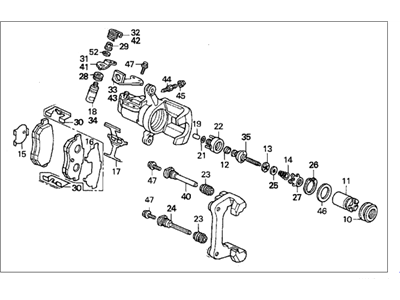 Honda 43230-SR3-023 Caliper Assembly, Left Rear (7Clp-13S)