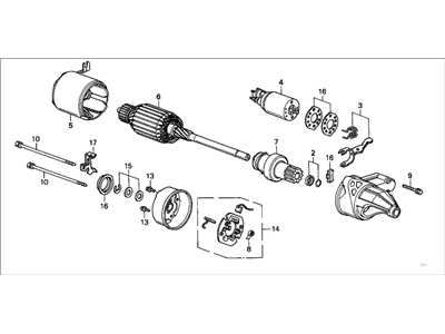 Honda 31200-P06-L03 Starter Motor Assembly (Hitachi)