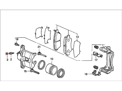 1997 Honda Del Sol Brake Caliper - 45019-S04-V01