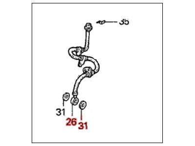 Honda 46411-SR0-023 Hose, Left Front Brake (Nichirin)