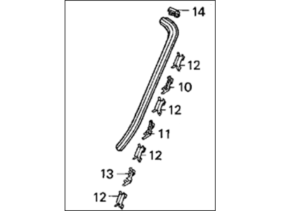 Honda 73162-SR2-003 Molding Assy., L. FR. Windshield Side