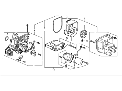 Honda Del Sol Distributor - 30100-P06-A02