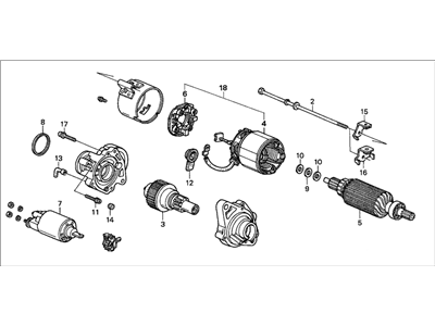 1995 Honda Del Sol Starter Motor - 31200-P01-005