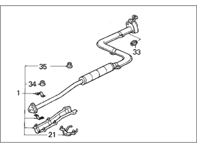 Honda 18220-SR2-X93 Pipe B, Exhuast