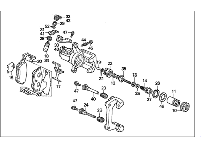 1994 Honda Del Sol Brake Caliper - 43210-SR3-023