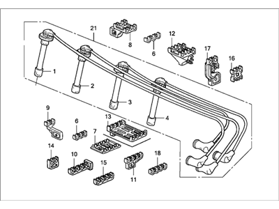 1993 Honda Del Sol Spark Plug Wire - 32722-P01-000