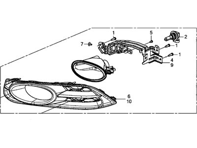 Honda 33950-TS8-A01 Light Assembly Left Front F