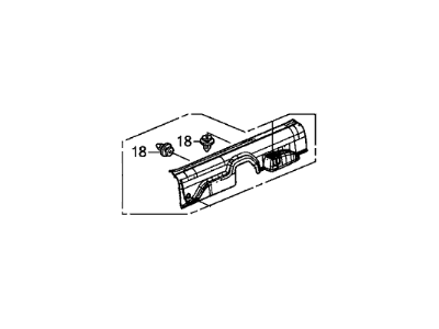 Honda 84251-TS8-A02ZA Garnish Assy., L. FR. Side (Inner) *NH167L* (GRAPHITE BLACK)