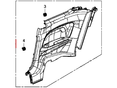 Honda 83730-TS8-A01ZA Lining Assy., R. RR. Side *NH167L* (GRAPHITE BLACK)