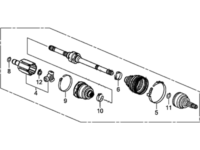 Honda 44306-TR3-A61 Driveshaft Assembly, Driver Side