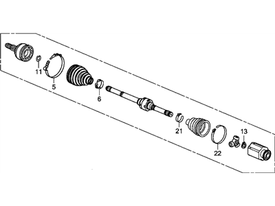 Honda 44305-TR3-A52 Driveshaftassy., Passenger Side