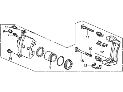 2016 Honda Accord Brake Caliper - 45018-T2F-A00RMN