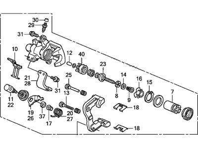 Honda 43019-TR3-A02 Caliper Sub-Assembly