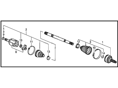 Honda 44306-TE1-A00 Driveshaft Assembly, Driver Side