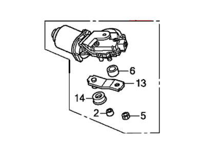 Honda 76505-TE0-A02 Mtr Complete, Front Wiper