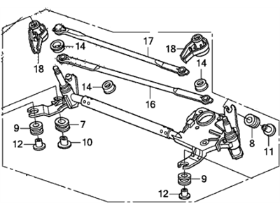 Honda Accord Wiper Linkage - 76530-TE0-A01