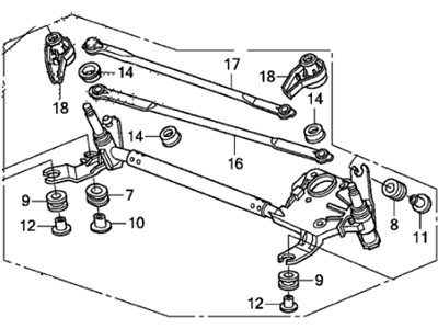 2009 Honda Accord Wiper Linkage - 76530-TE0-A01