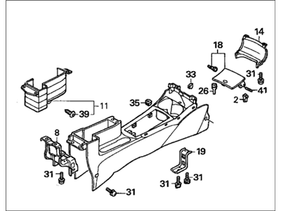 Honda 83420-S5A-L01ZE Console Set, Center *NH361L* (CF GRAY)