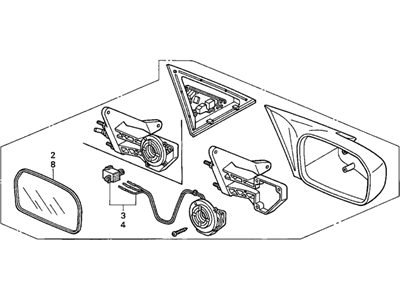 Honda 76250-S5D-A21ZQ Mirror Assembly, Driver Side Door (Tango Red Pearl) (R.C.)